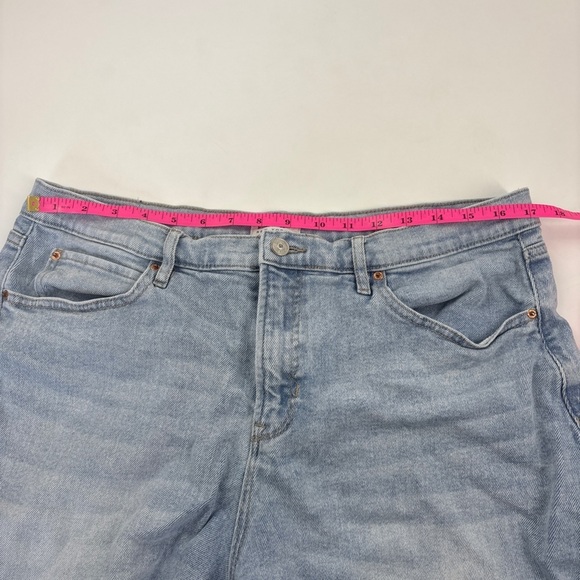 Womens Jean Shorts-NICOLE MILLER-blue stretch denim "Nomad Super High Rise"-12 - Picture 5 of 7